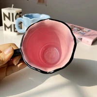 hand painted tulip flower and cloud mug ceramic mug for coffee milk beautiful gift to girlfriend cups drinkware