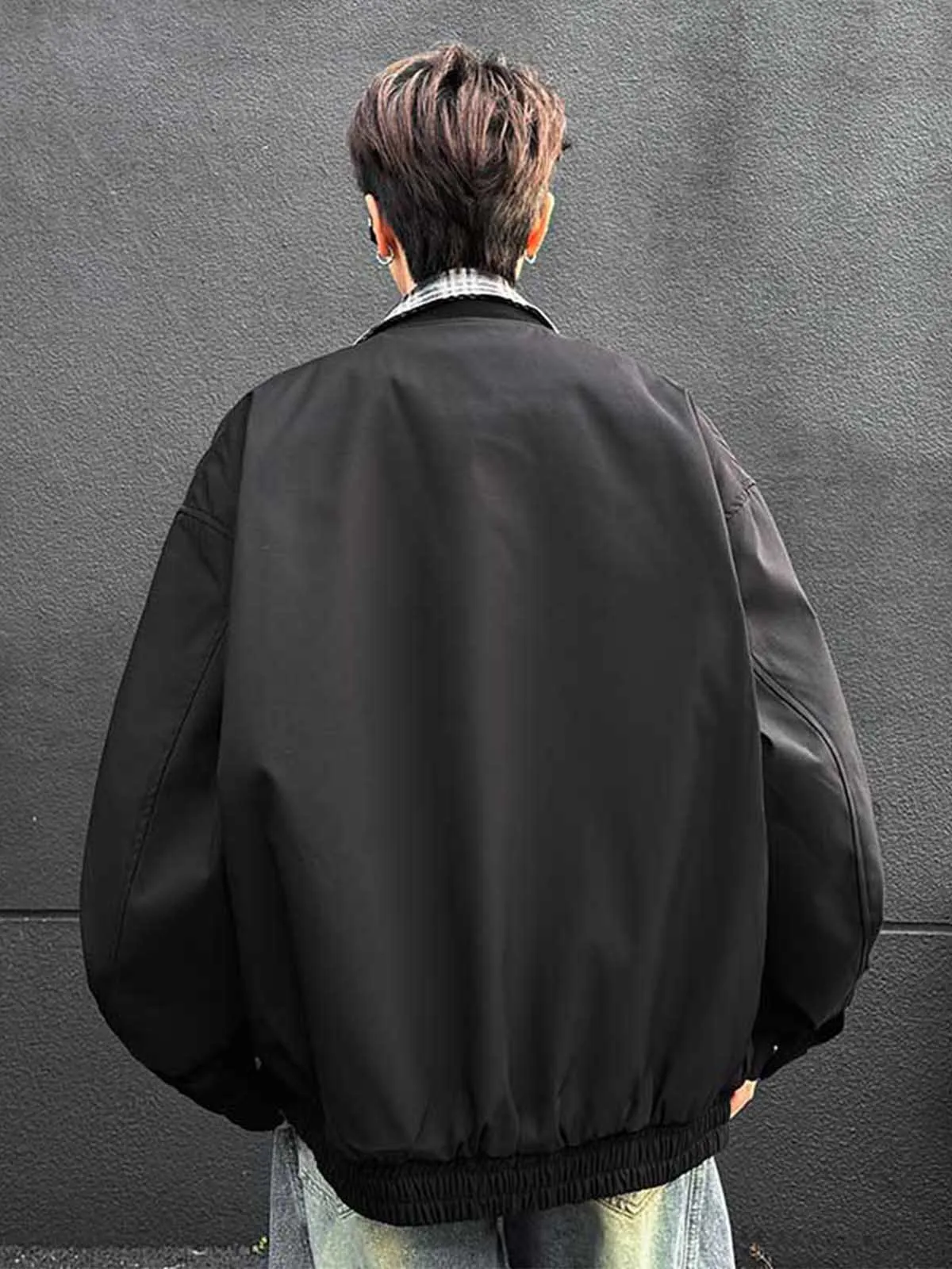 Весенне-осенняя искусственная клетчатая верхняя одежда из двух предметов