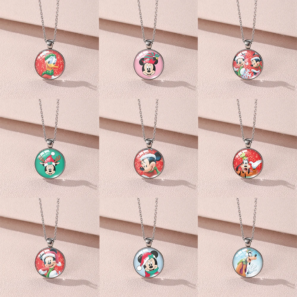 

Disney Anime Mickey Necklace for Girls Jewelry Accessories Donald Duck Cartoon Hoodie Chains Women Kids Birthday Christmas Gifts