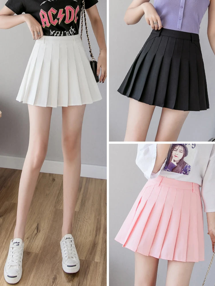 

Women's Short Skirts In Spring And Summer 2021 New Fashion Joker Pleated Skirt High Waist A Black Slim Skirt