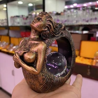 cs64 ammonite woman ancient spirit desktop statue figurines ornament resin display stand for crystal ball holder collections