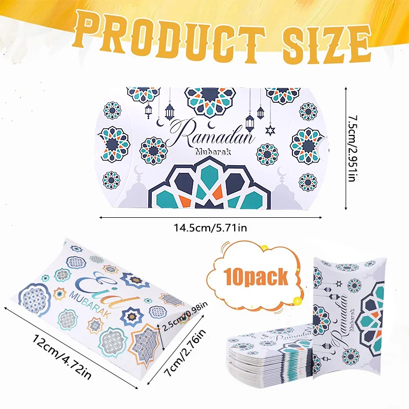 10 Stücke Ид Мубарак Початковая коробка Рамадан Sü Baş Прекрасное печенье Verpackung Ramadan