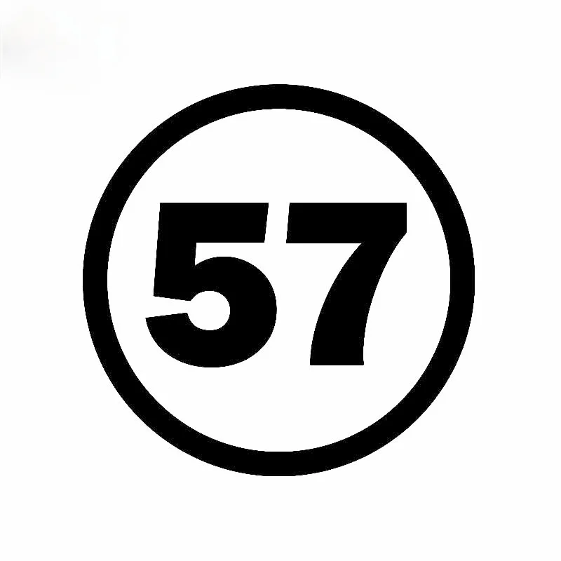 

10/15cm Fashion Lucky Number 57 Vinyl High-quality Car Sticker Decal Graphical F159