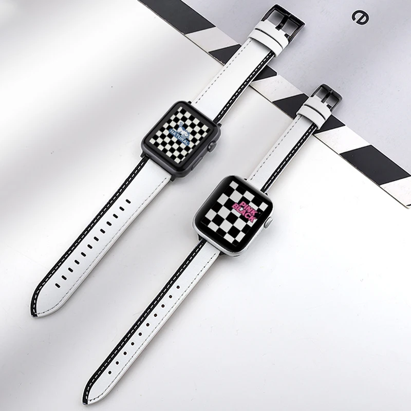 

Ремешок для часов iWatch Series Se 38 мм 42 мм, тонкий кожаный браслет для Apple watch 2 3 4 5 6 7 41 мм 45 мм 40 мм 44 мм