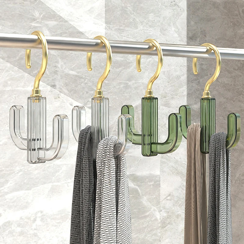 

1Pc Creative 360-Degree Rotatable Hook Light Luxury Wardrobe No Punching Hook Tie Belt Scarf Bag Hook Cactus Shape Hook