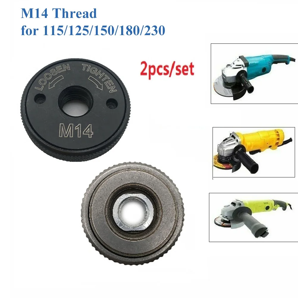 

2PCS Self-locking Pressure Plate M14 Angle Grinder M14 Thread Replacement Quick-release Nut Clamping Power Tools