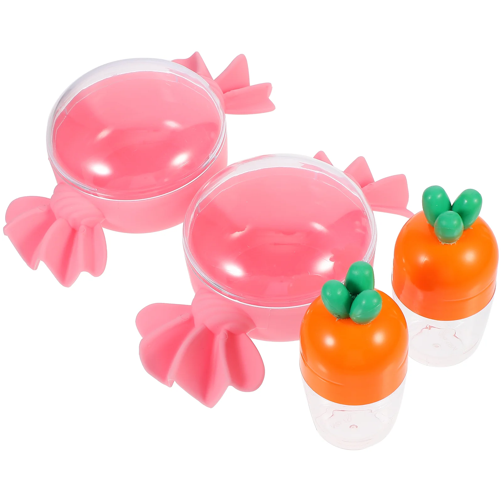 

4pcs Carrot Shaped Acrylic Candy Boxes Lovely Clear Plastic Treat Containers