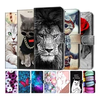 painted leather flip case for huawei p8 lite p9 lite 2017 p10 lite p20 pro p30 p40 lite e wallet card holder stand book cover