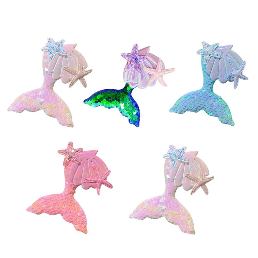 

Mermaid Hair Clip Glitter Barrettes Female Accessories Women Hairpins Headdress Decorative Girls Sequin Kids Clips