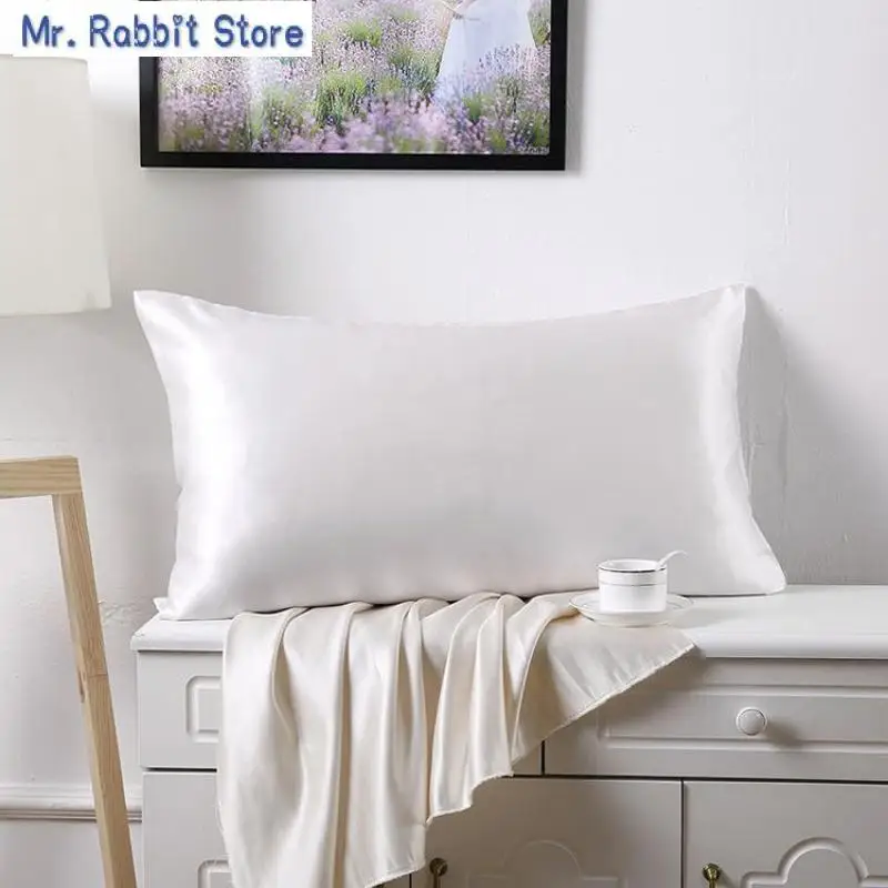 

Pillowcase Charmeuse Satin Pillow Cover Invisiable Zipper Closure 100% Mulberry Silk Two Sides Silk