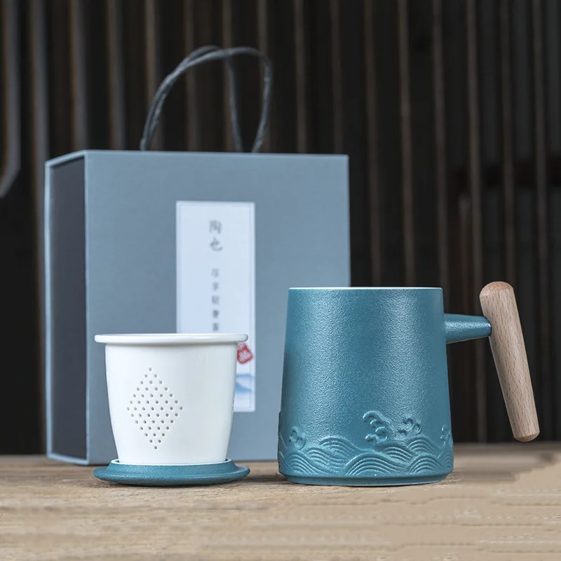 Керамическая чашка чайная с крышкой чайный инфузор винтажная кофейная японские