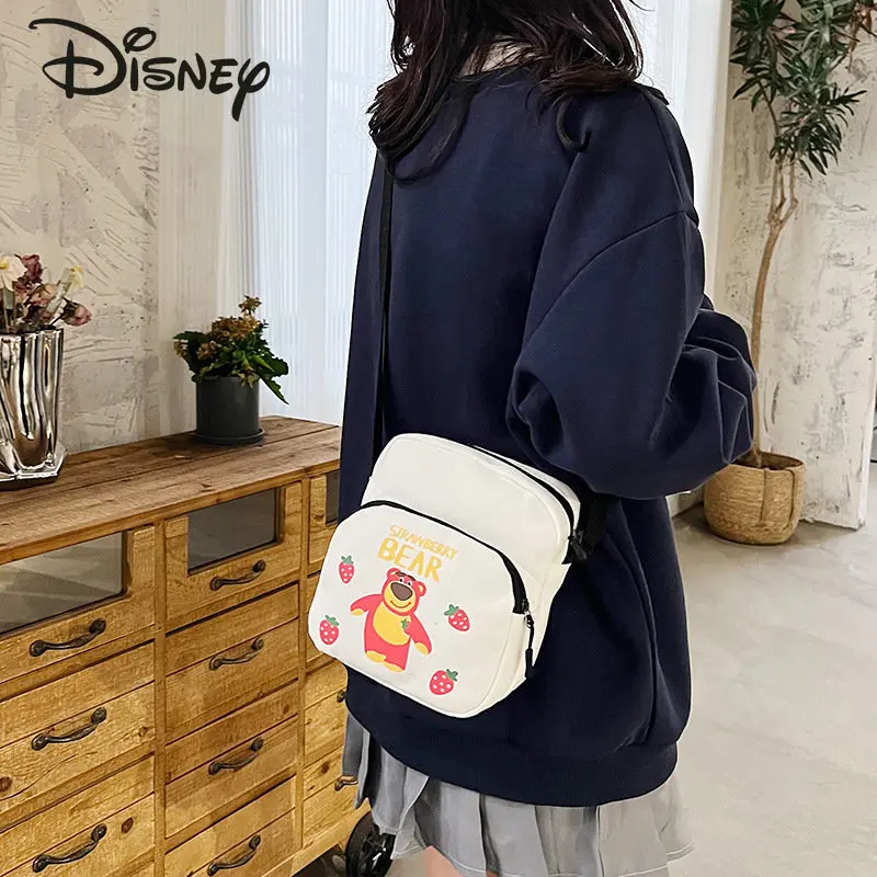 Disney Strawberry Bear Fashion Women's Bag High Quality High Capacity Crossbody Bag Cartoon Leisure Multifunctional Shopping Bag