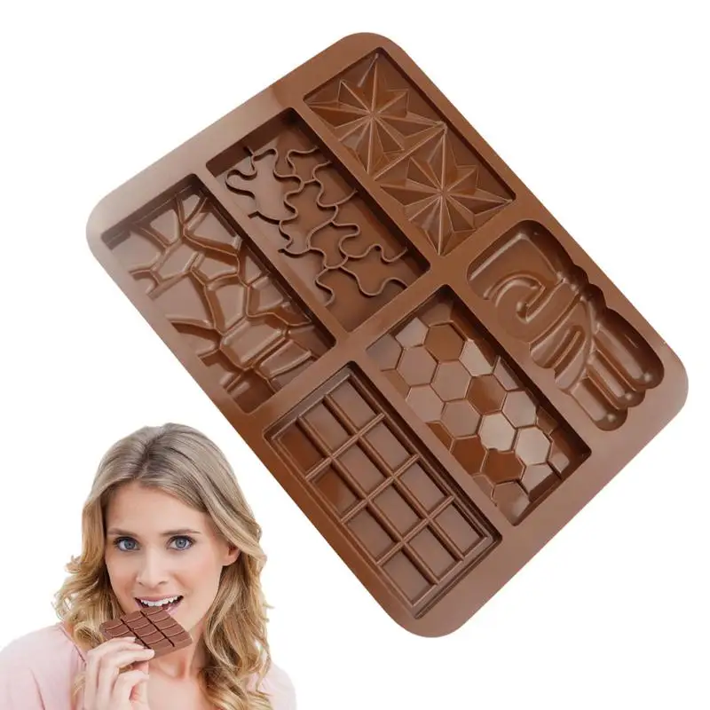 

Формы для изготовления шоколадных конфет, 6 форм, форма для шоколада, помадки, для пищевых продуктов, моющиеся прямоугольные формы для конфе...