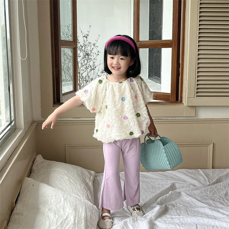 

Летняя детская одежда, Модный Красочный цветочный женский комплект, Детские хлопковые топы с коротким рукавом и принтом + ботинки, 2 шт.