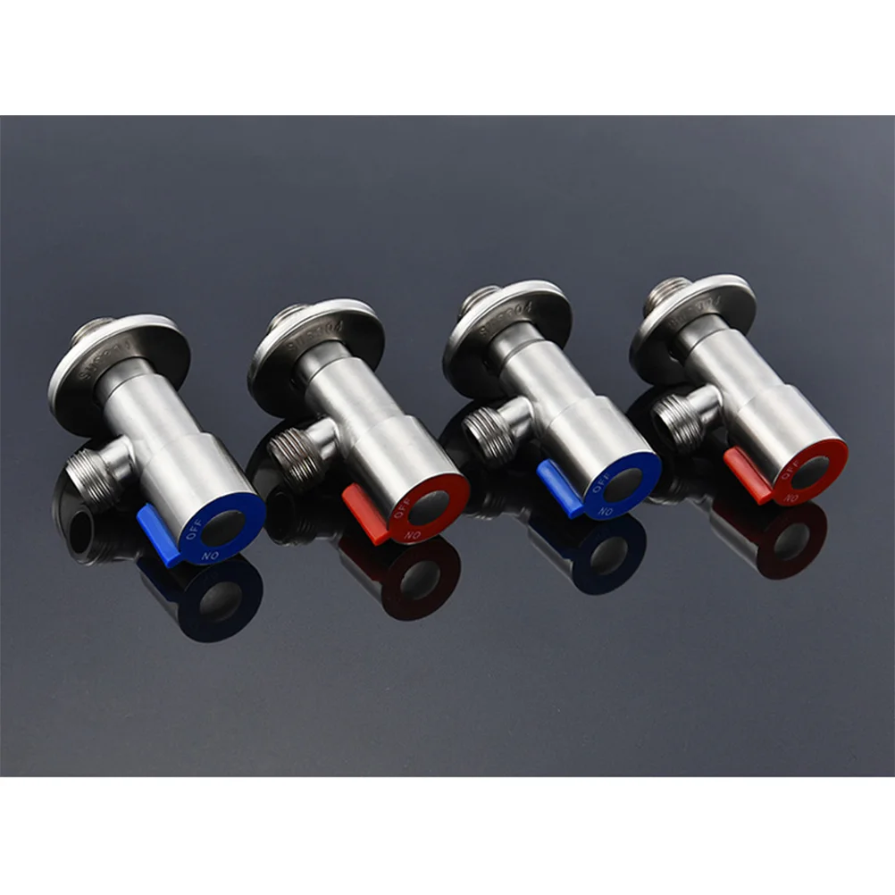 

2pcs Stainless Steel Bathroom Angle Thickened Hot Cold Water Shut Off for Toilet Kitchen Sink(Red/Blue)