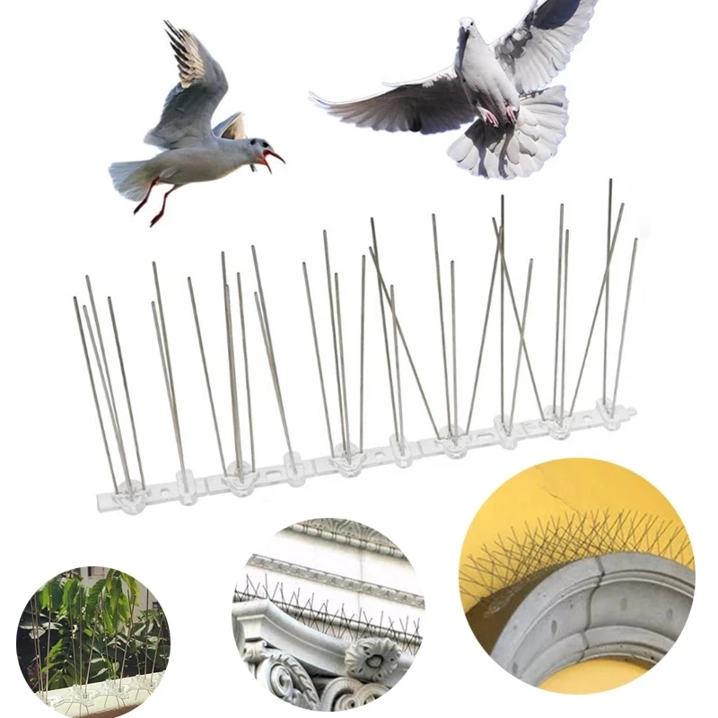 

Bird Thorn Plastic Repeller Bird and Pigeon Spikes Deterrent 25CM Stainless Steel Home Orchard Balcony Eaves Bird-proof Needle