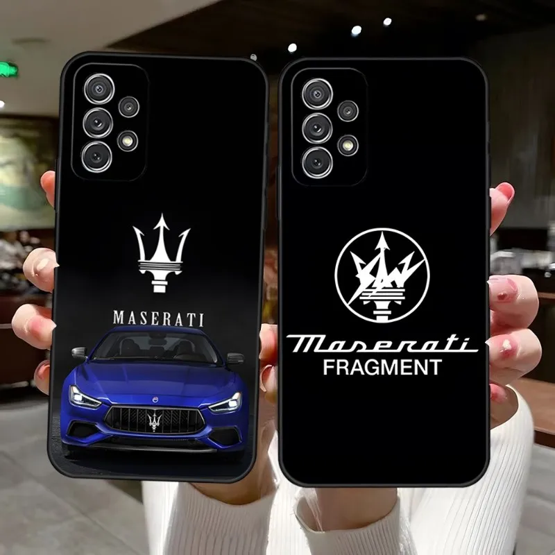 

Чехол Maserati для телефона в спортивном автомобиле для Samsung Galaxy A13 A52 A53 A73 A32 A51 A23 A22 A12 A02s A20e A40 A50 A21 A72 A70, чехол