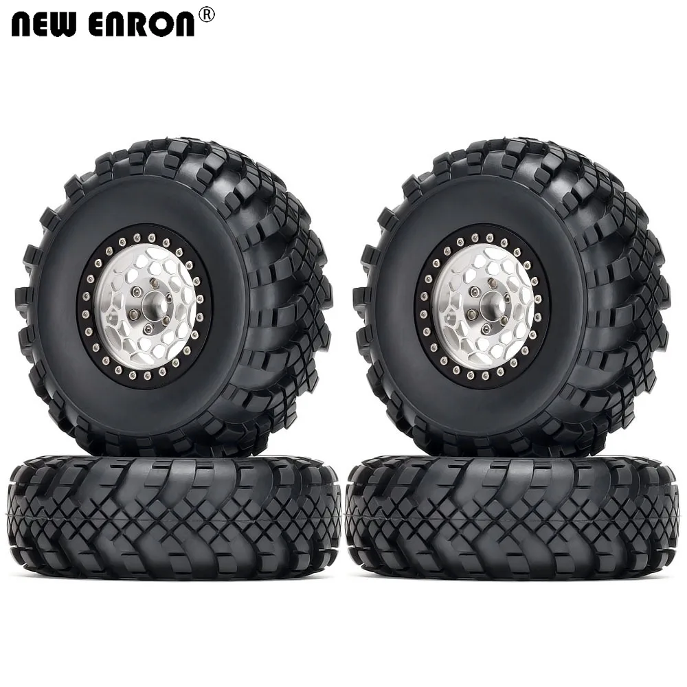 

NEW ENRON Metal 2.2" Reticulation Beadlock Wheel Rim & Rubber Tires for RC 1:10 Traxxas Axial SCX10 II 90046 AXI03014 YETI 90026