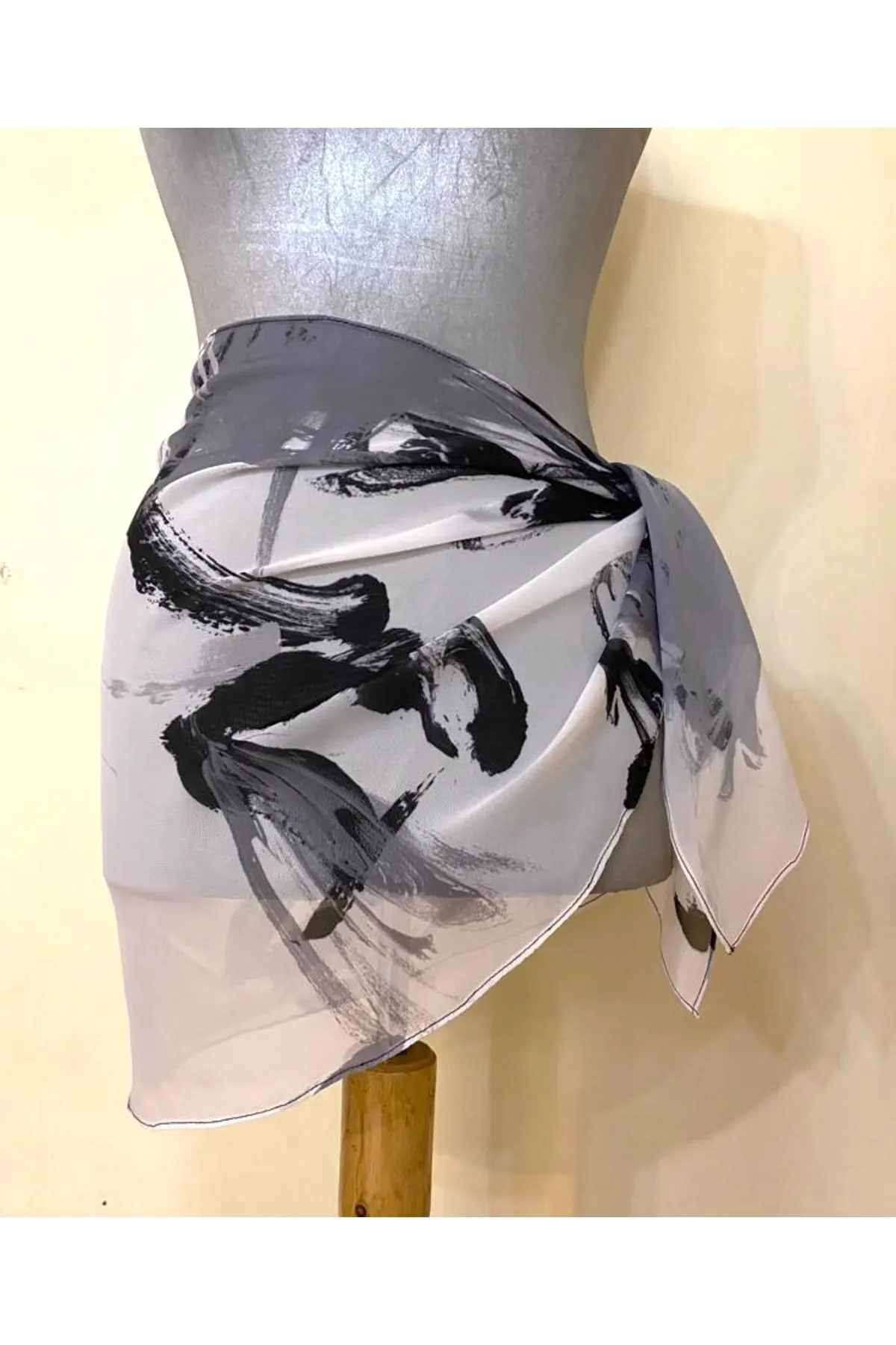 

Women's Pareo Ecru Black Swimwear Cover Up Dress Sexy Tunic Suit Beachwear Female Beach Bikini Cover Loose Mini Dress