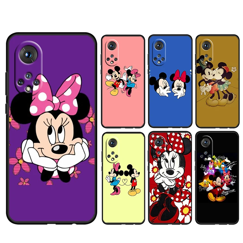 

Cute Disney Mickey For Honor 80 70 60 50 X30 9C 9X 9A 8X MAX Pro Plus Lite SE Soft Silicone Black Phone Case