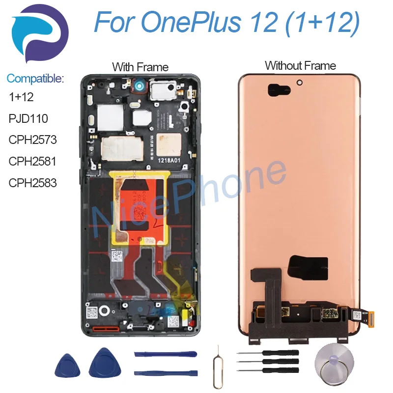 Фото Для ONEPLUS 12, дигитайзер сенсорного экрана в сборе, ЖК-экран PJD110, CPH2573, CPH2581, CPH2583, 1 + 12 экран №4