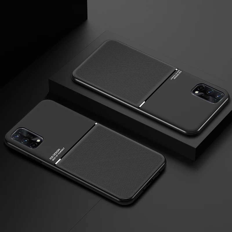 Мягкий кожаный чехол для Realme 5 6 7 Pro X50 X2 XT противоударный силиконовый Магнитный