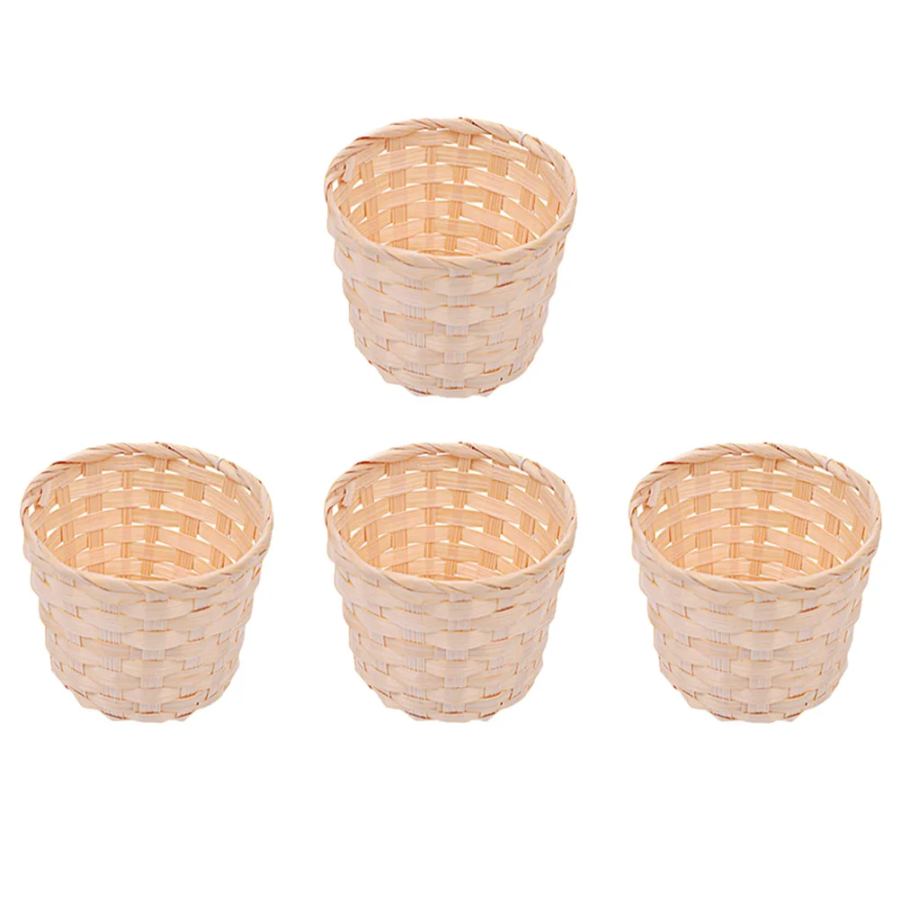 

4 Pcs Wicker Basket Wicker Fruit Bowl Rattan Baskets Wicker Bread Box Woven Baskets Rattan Fruit Basket Desktop Storage Basket