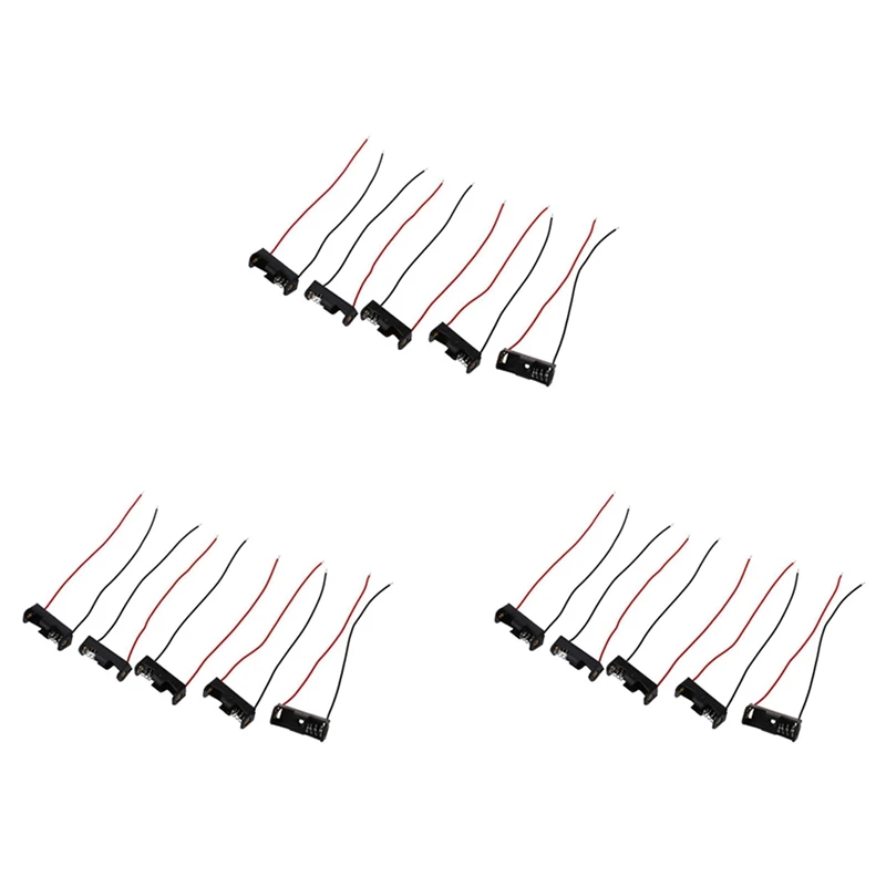 

15Pcs 4.3 Inch Wire Leads Black Battery Storage Slot Holder 1 X 12V 23A/27A