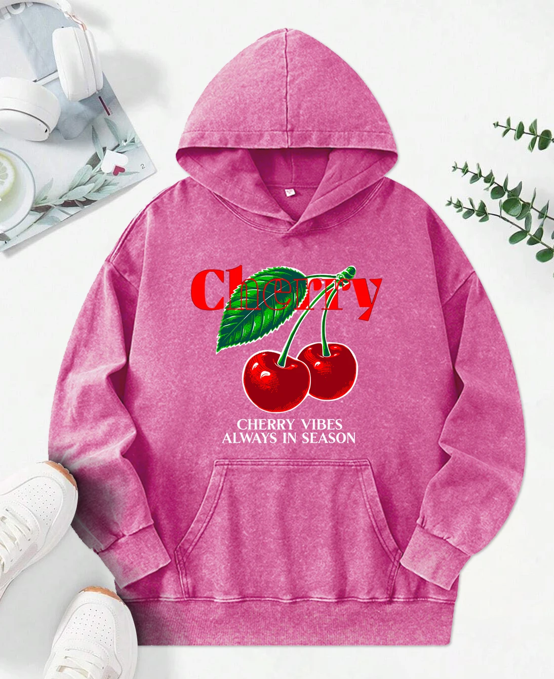 Женская толстовка с капюшоном Cherry Vibes Always In Season хлопковый пуловер для творчества