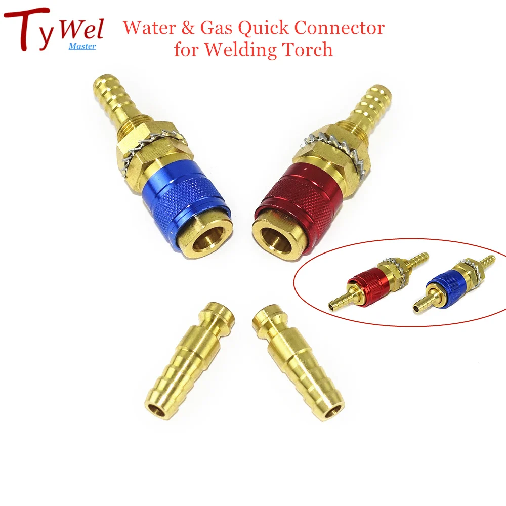 Water Cooled Gas Adapter Quick Connector Fitting for TIG Welding Torch or MIG Welding Torch Plug