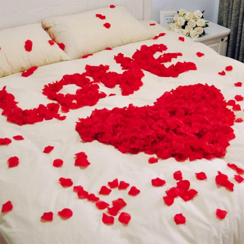 

1000 Pieces of Roses Simulation Petals Birthday Decorations Bridal Room Decor Flowers Rustic Wedding Centerpieces Eternal Rose