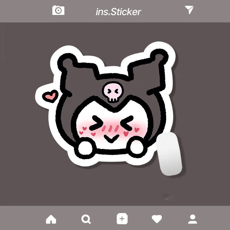 

Мультяшный коврик для мыши Sanrio Kuromi, милый Настольный коврик для офисных игр в форме тирана с клеем, утолщенные Нескользящие противогрязные ...