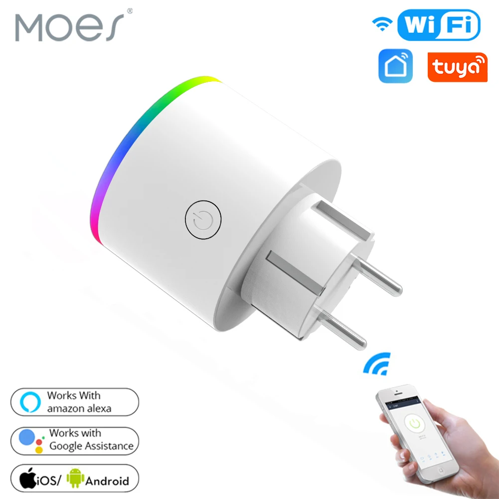 

WiFi Smart Plug Outlet Wireless Power Socket Smart Life/Tuya App Remote Control Work with Alexa Google Home No Hub Required EU