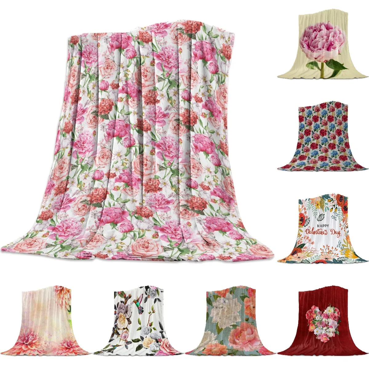

Фланелевое Одеяло с розовыми цветами и пионами, портативное мягкое флисовое покрывало для кровати, дивана, смешное плюшевое покрывало, королева, двуспальная кровать