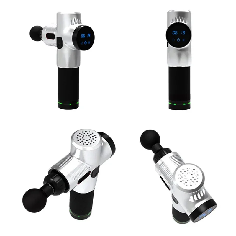 Электронный массажный пистолет для стимуляции мышц с сенсорным ЖК-экраном и 30