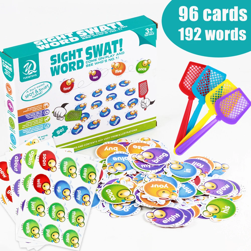 

2023 Sight Words Cards Kids English Learning Enlightenment Game Educational Montessori Toys Toddler Phonics Teaching Aids