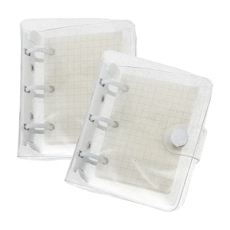 

2Sets 3 Hole Loose-Leaf Refill Notebook Cover Mini File Folder Hand Account Diary Ring Binder Inner Pages Diary Book Portable