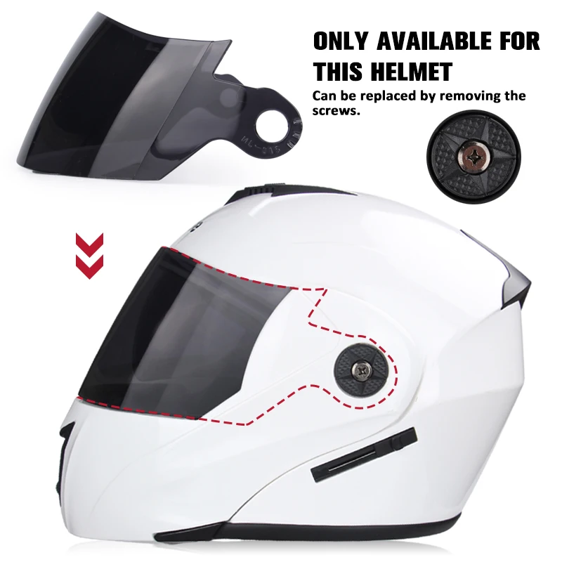 Мотоциклетный шлем UCHOOSE Специальный прозрачный зеркальный объектив черный с