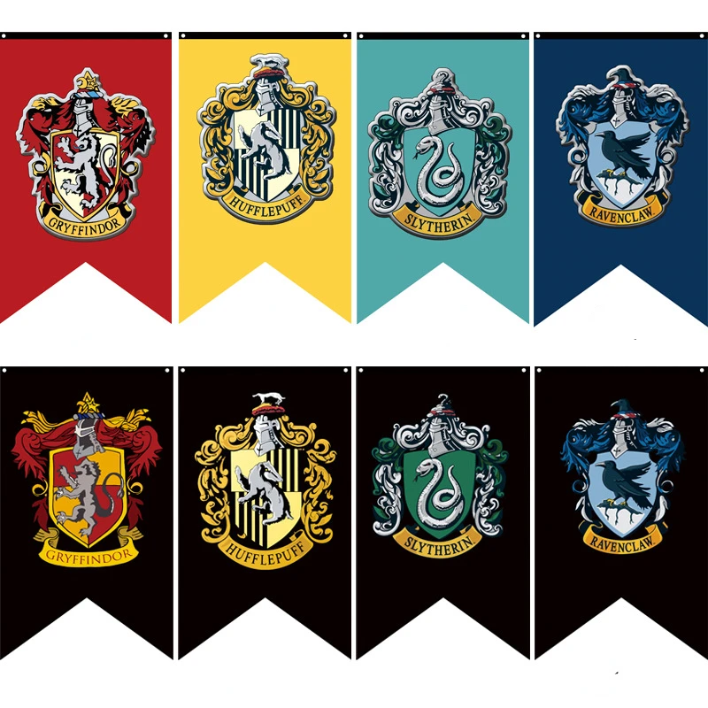 Family Hanging Flag Party Garden Decoration Outdoor Banner Magic School Games Wizardry Rat Lion Hanging Flag Boys And Girls Gift