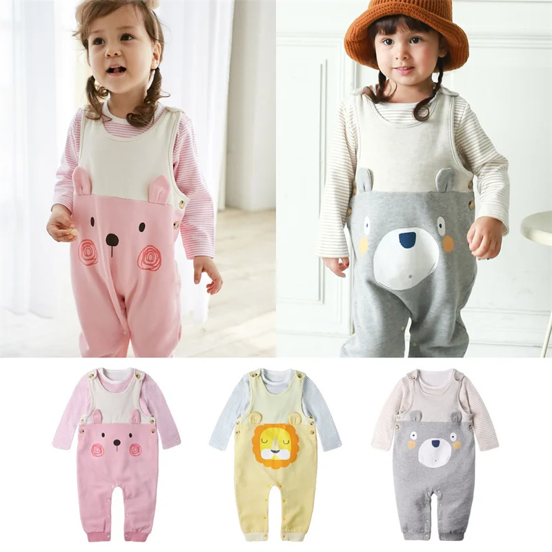 

4 Colors Baby Jumpsuits Cartoon Shape Little Cute Bear Clothes Newborn Baby Boy Home Wear Thick Warm Suits Cute Girl Street Wear