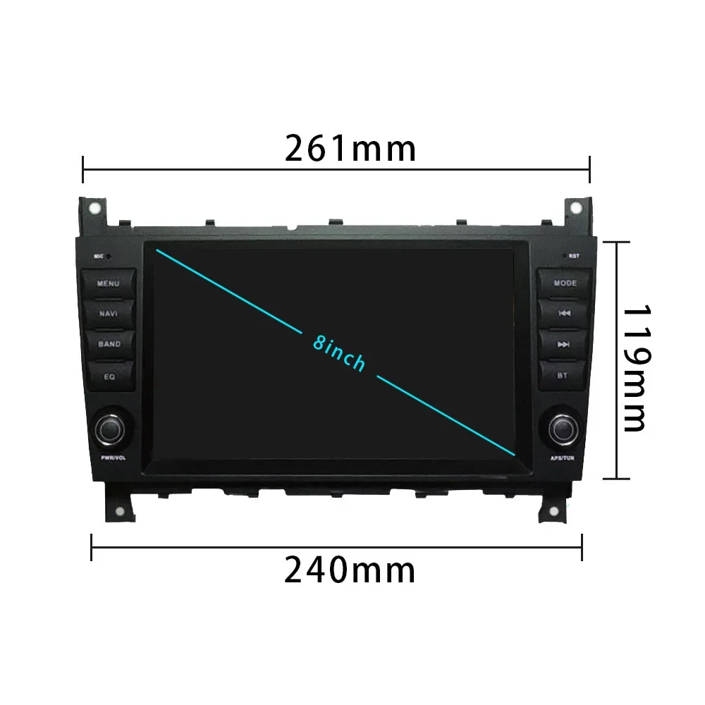 Автомобильный DVD-плеер Carplay 8 ГБ + 256 Android 13 0 дюймов IPS DSP GPS Wi-Fi Bluetooth RDS радио для Benz W203