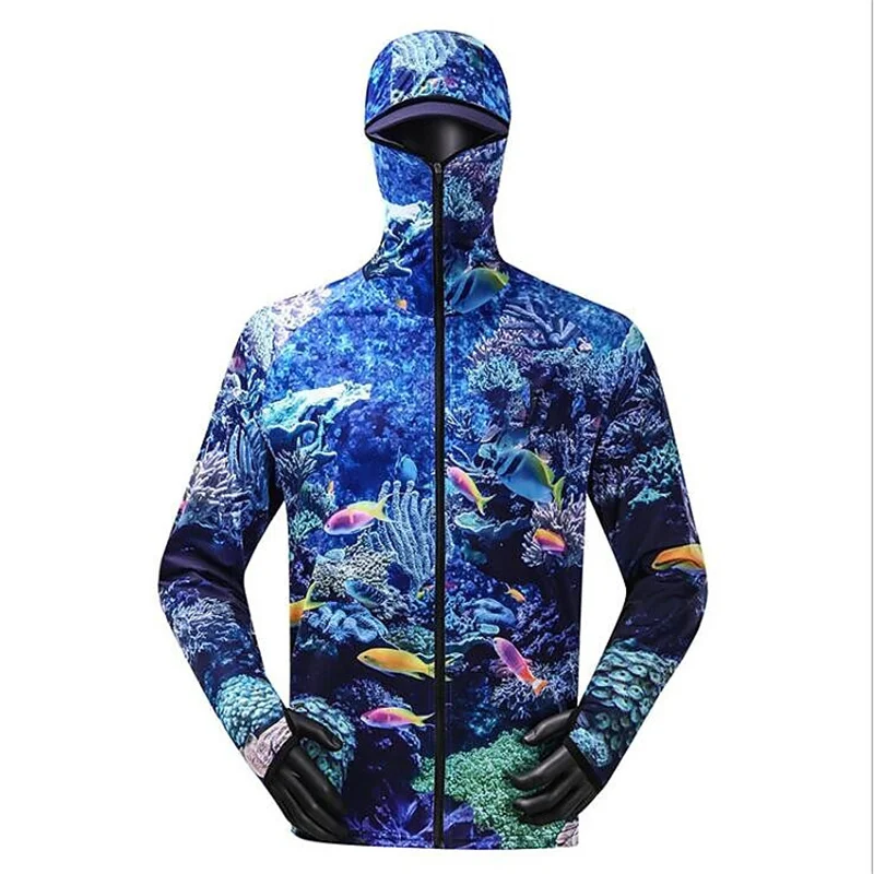 Outdoors Jerseys Anti-UV With Zipper Fishing Clothing Sublimation Printing Men's Fishing Shirts Quick Dry Sun Protection Hoodie enlarge