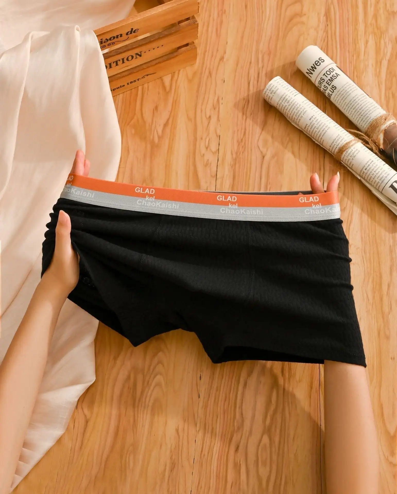 Хлопковые мужские трусы-боксеры антибактериальные дышащие впитывающие пот