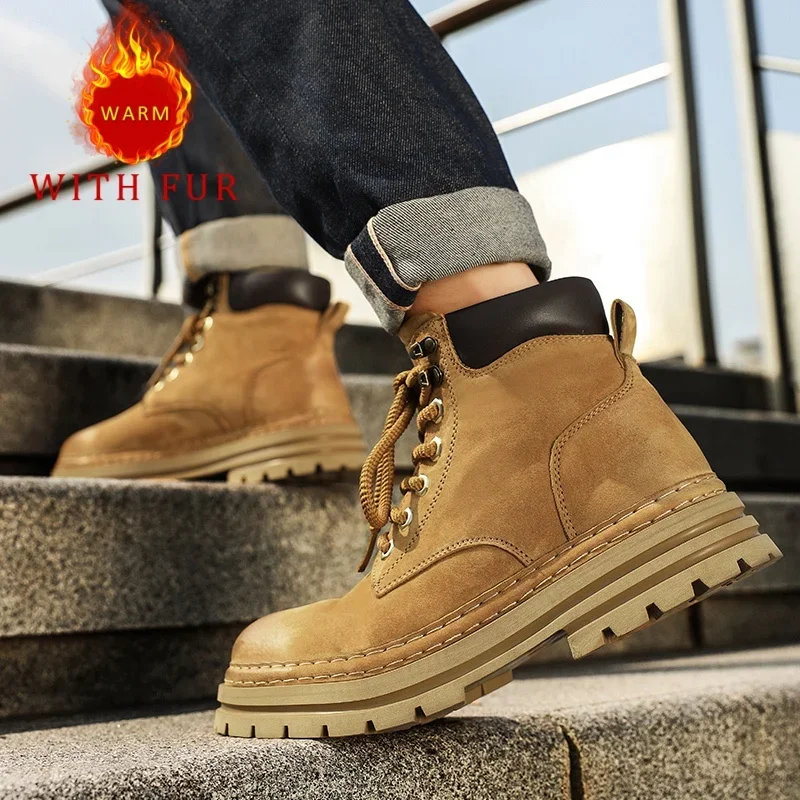 Мужские ботинки из натуральной кожи качественная трендовая модная обувь для