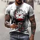 Мужская футболка с 3D рисунком, модная рубашка для мужчин с летним рисунком, круглый воротник, короткий рукав, уличная Мужская