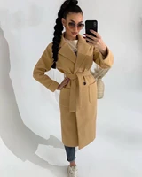 2022 spring womens trench coat black long sleeve lace up coats female elegant autumn fashion casual outerwear ladies clothing