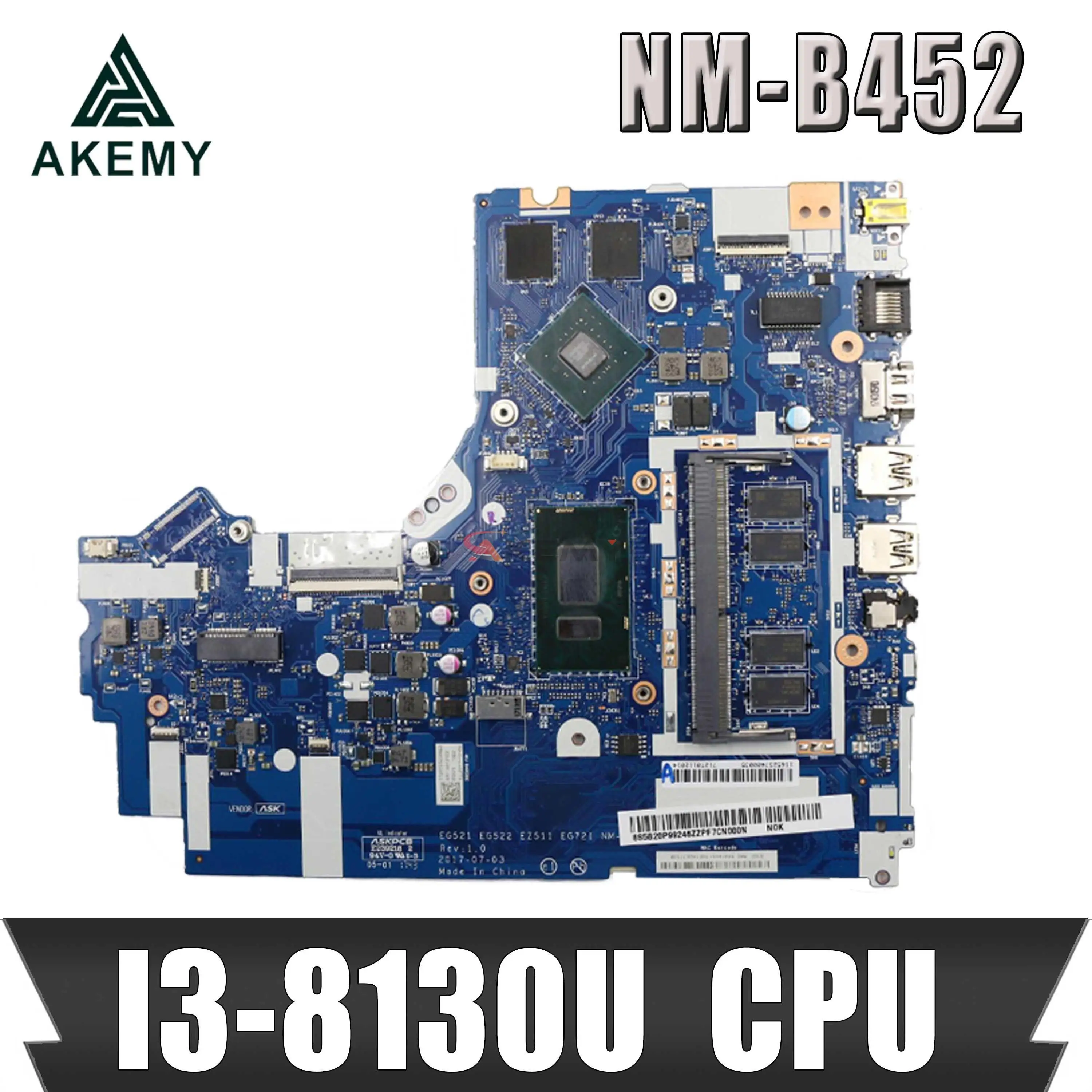 

NM-B452 for Lenovo Ideapad 330-15IKB Laptop Motherboard CPU:I3-8130U GPU:X150 2G RAM: 4G FRU:5B20R19924 5B20R19902 5B20R60939