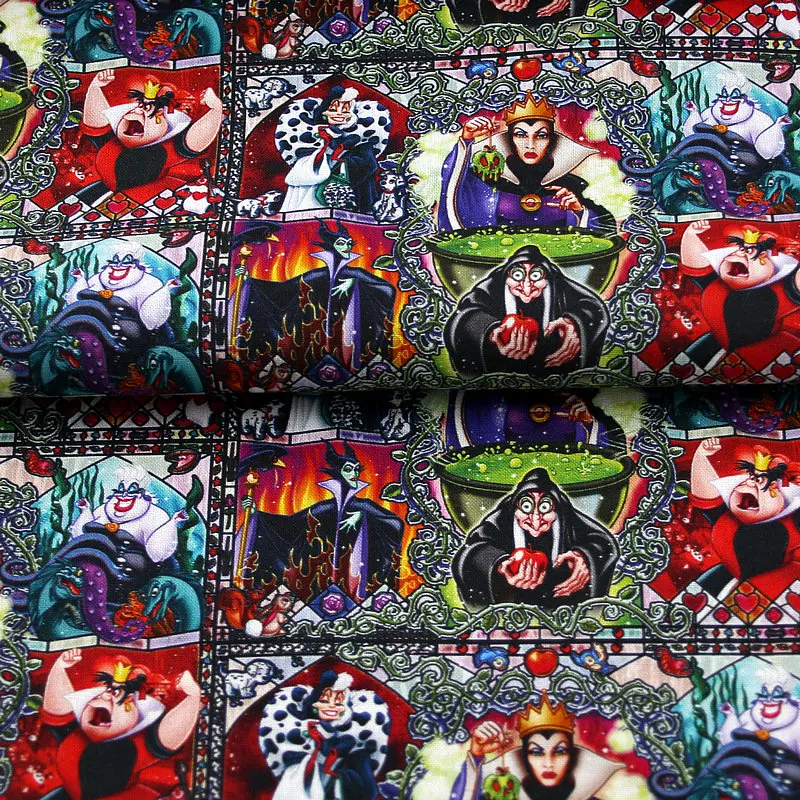 Распродажа диснеевские хлопковые ткани с измерительным принтом малефисент для