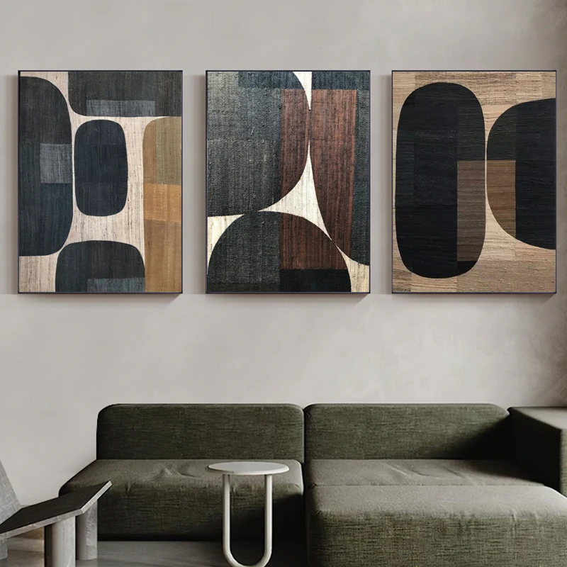 

Абстрактные Ретро Черные Геометрические постеры и принты, Картина на холсте, настенные картины для гостиной, домашний декор