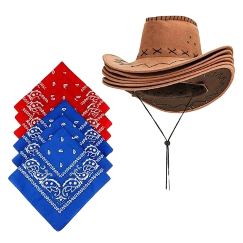 Винтажный рыцарь в ковбойской шляпе бандана костюм комплект для женщин и мужчин